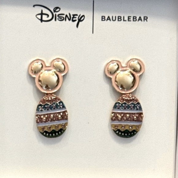 🔹️Disney X Baublebar🔹️ Mickey Mouse Crystal Easter Egg Drop Earrings - Picture 2 of 2